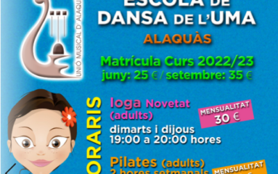 Horaris provissionals Escola de Dansa (adults) 2022-23