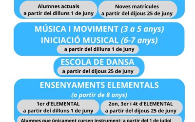 Matrículació Curs 2026-27